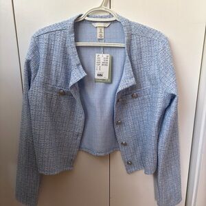 H&M Light Blue Tweed Blazer